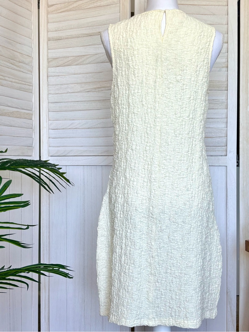NWT Thread & Supply Cream Crinkle Textured Midi Dress XL - Picture 3 of 11
